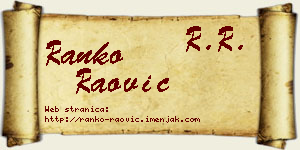 Ranko Raović vizit kartica